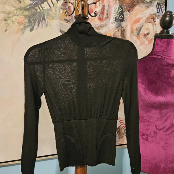 Yves Saint Laurent Black Knit Top - Picture 2 of 7